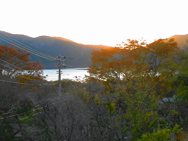 ペンションから望む芦ノ湖